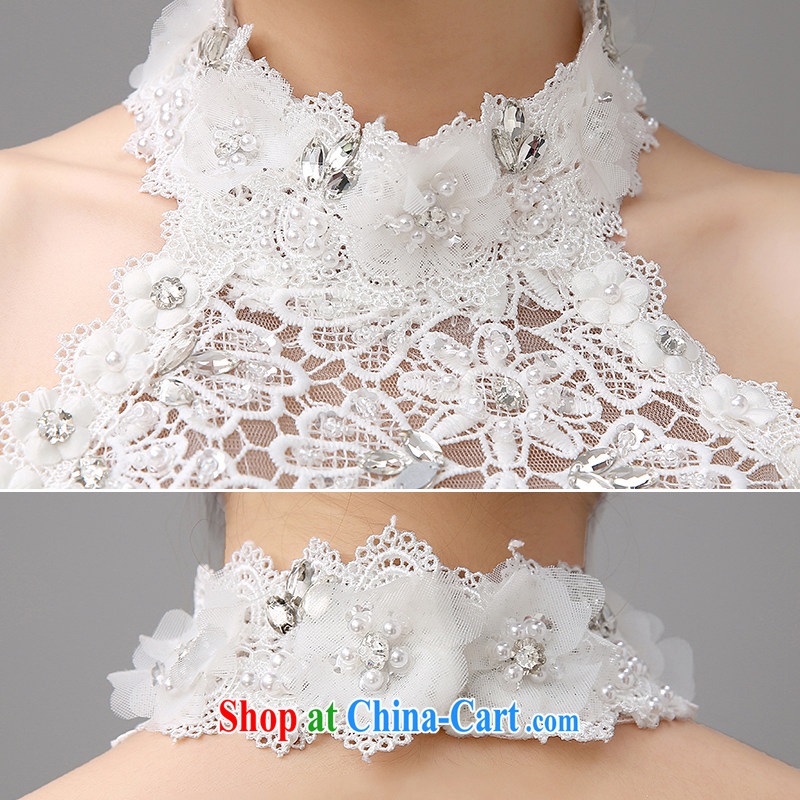The United States, wedding dresses 2015 spring and summer new Korean princess is also wedding Korean lace inserts drill beauty with yarn H - 79 white XXL, AIDS, and the United States (Imeinuo), online shopping