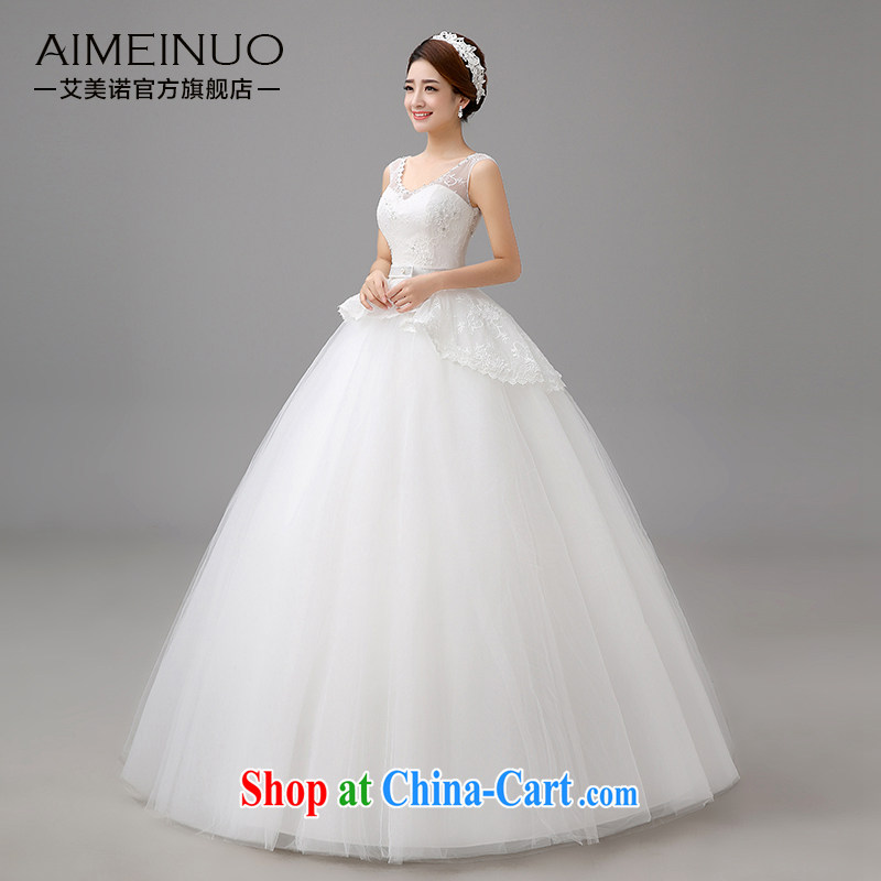 The United States, wedding dresses new 2015 spring and summer fashion the code marriages Korean shoulders V collar with beauty graphics thin strap H - 80 white XXL, AIDS and the United States (Imeinuo), online shopping