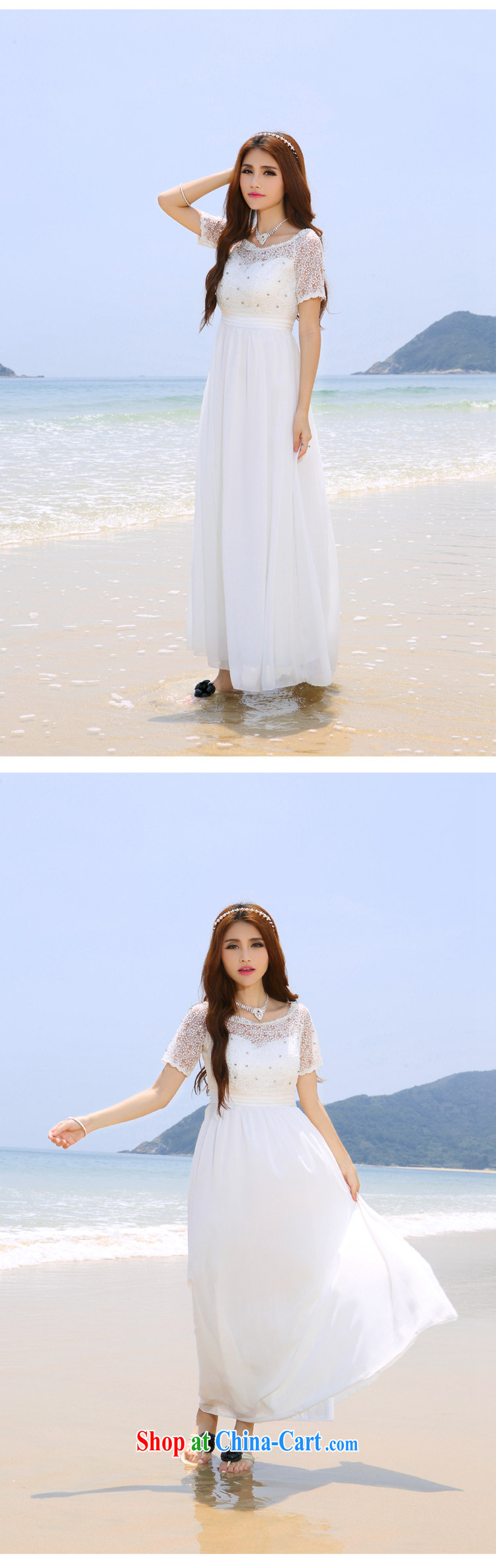 Kim Hyun-chae, 2015 beach dress wedding nails Pearl inserts drill dress long dress white XL pictures, price, brand platters! Elections are good character, the national distribution, so why buy now enjoy more preferential! Health