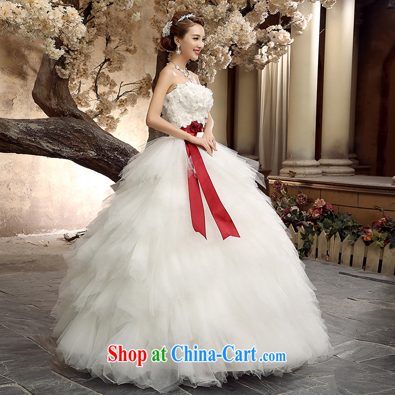Honey, bride wedding dresses 2015 new, wipe the chest, with Princess Korean video thin wedding bridal home yarn white L, honey, bride, shopping on the Internet