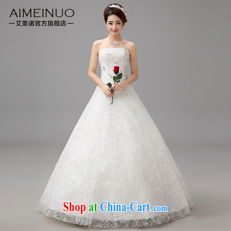 The United States, wedding 2015 new Korean version only the Parquet drill lace flowers erase Chest straps bridal beauty graphics thin with Princess yarn A swing H - 82 white XXL