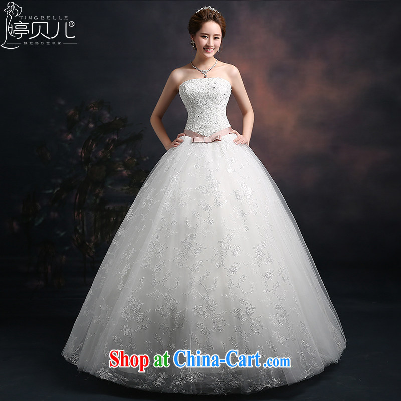 Ting Beverly 2015 new spring and summer wedding dresses autumn Korean fashion erase chest wedding with the Code strap Princess shaggy dress white XL