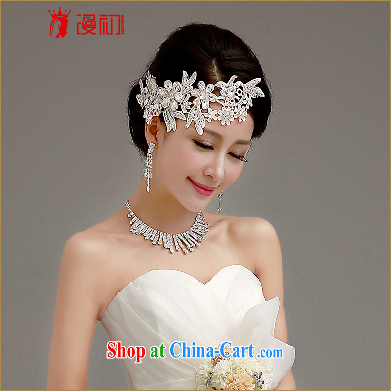 Early definition 2015 bridal wedding dresses accessories Korean bridal head-dress necklace earrings wedding dresses accessories 3-Piece head-dress necklace earrings 3 piece set