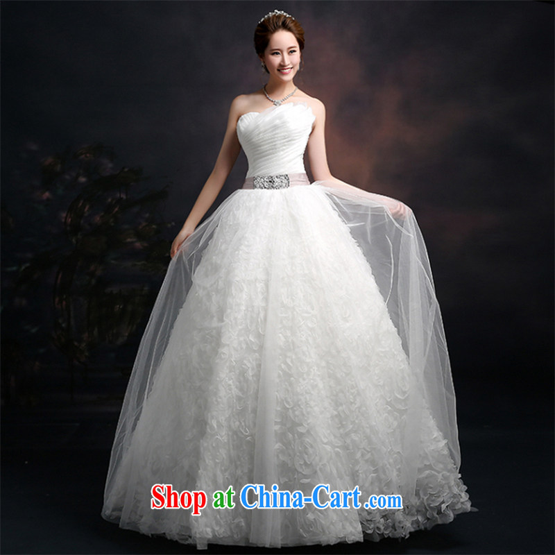 The Vanessa wedding dresses 2015 summer new marriages wedding white bare chest wedding dresses long, with shaggy dress beauty tie wedding dresses female white XXL (intimate tie-up three-dimensional lumbar) and Vanessa (Pnessa), online shopping