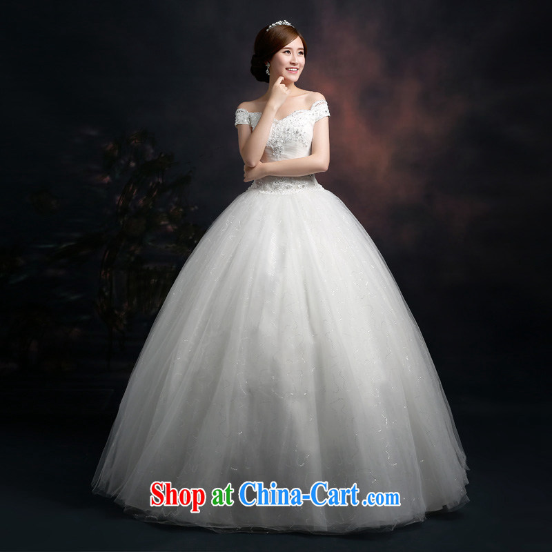 The Vanessa wedding dresses summer 2015 new Korean version a Field double-shoulder wedding white lace strap wedding bridal marriage wedding pregnant large code female white XXL _intimate tie-up three-dimensional lumbar_