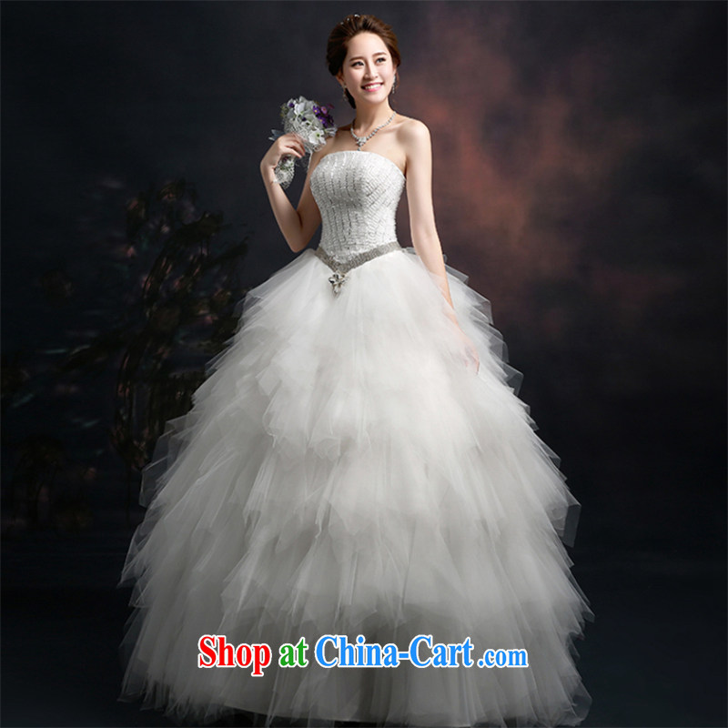 The Vanessa wedding summer 2015 new Korean marriages wedding dresses white bare chest larger wedding beauty tie wedding long with shaggy dress girls white XXL (intimate tie-up three-dimensional lumbar) and Vanessa (Pnessa), and, on-line shopping