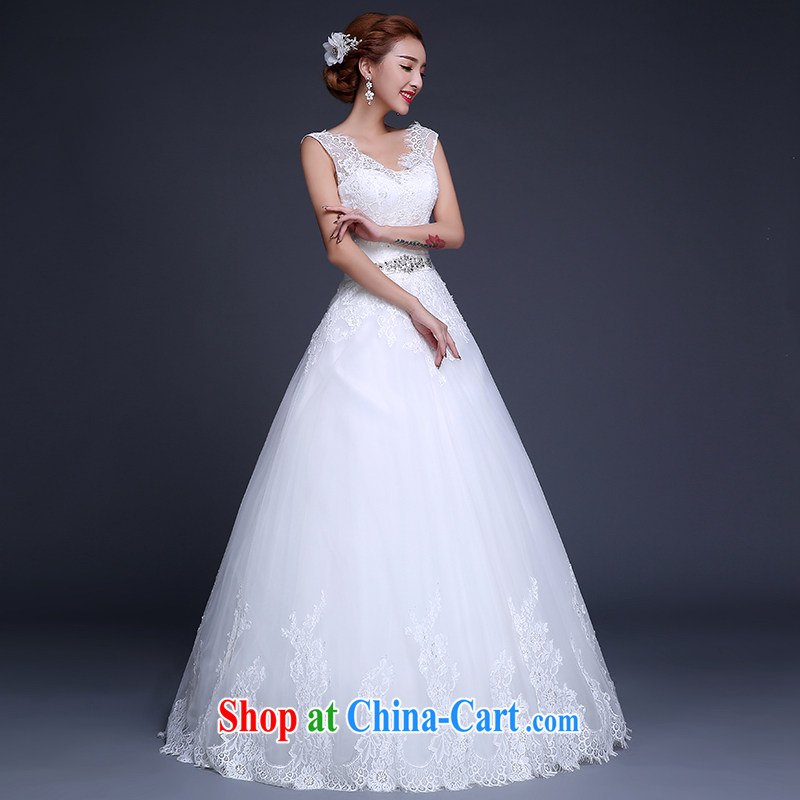 The Vanessa summer 2015 new Korean marriages wedding dresses ivory white with strap lace inserts drill V for cultivating graphics thin shoulders wedding female white XXL, Vanessa (Pnessa), online shopping