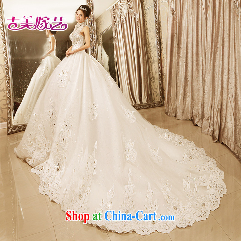 Jimmy married arts 2015 new Korean Princess skirt tail HT 7211 dress graphics thin bride water drilling wedding lace with S, Jimmy married arts, shopping on the Internet