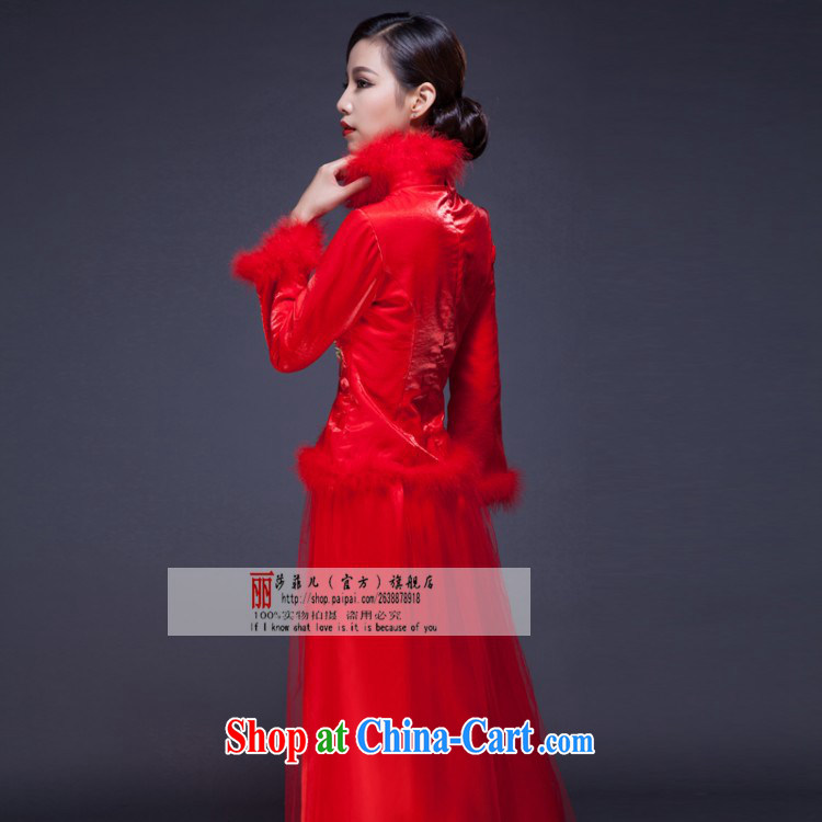 2014 long red dress improved wedding dresses, winter cotton thick bridal long-sleeved wedding dresses bows to customer size made no final pictures, price, brand platters! Elections are good character, the national distribution, so why buy now enjoy more preferential! Health