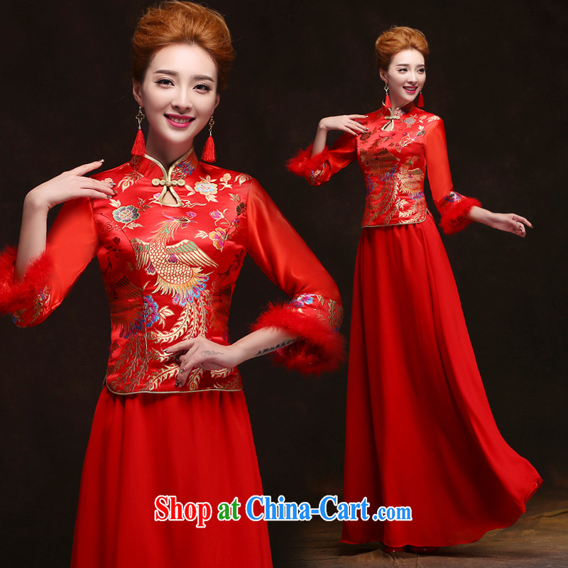 Winter cheongsam dress uniform toast 2014 new Bridal Fashion wedding dresses wedding red wedding long retro female customers to size. No refunds or exchanges, love so Pang, shopping on the Internet