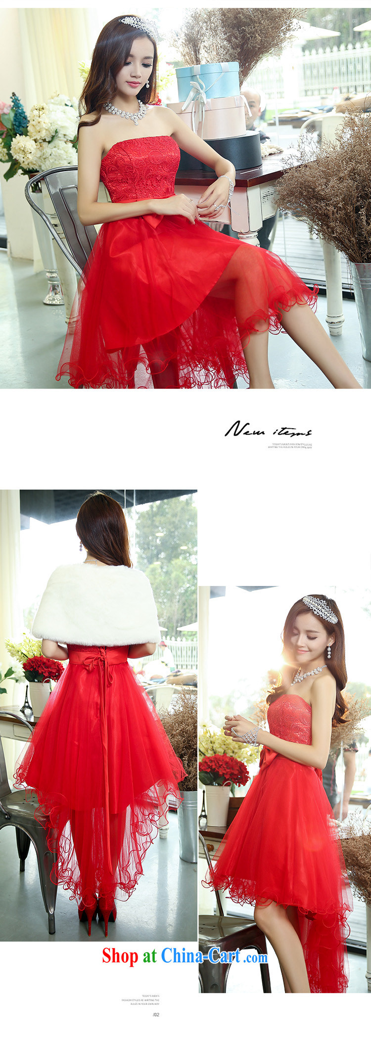 Air Shu Diane new 2014 winter small dress winter wedding bridesmaid dress bridal dress uniform toast wedding dresses with small shawl 9999 red XL pictures, price, brand platters! Elections are good character, the national distribution, so why buy now enjoy more preferential! Health