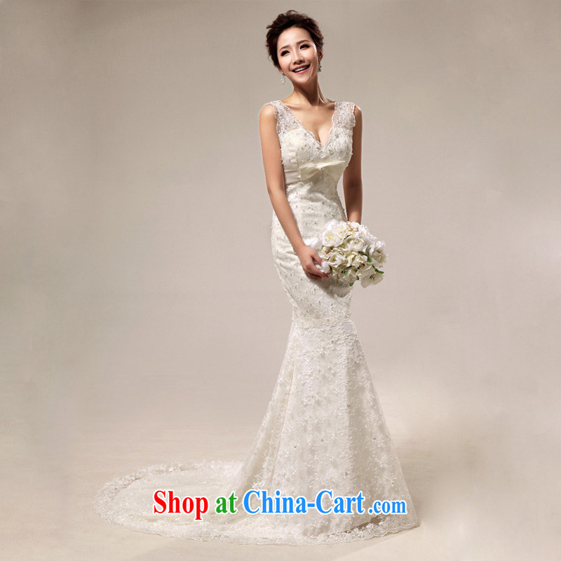 light at the old fashioned sense V lace beauty crowsfoot tail bridal wedding CTX 35 m White XXL, shallow end, shopping on the Internet