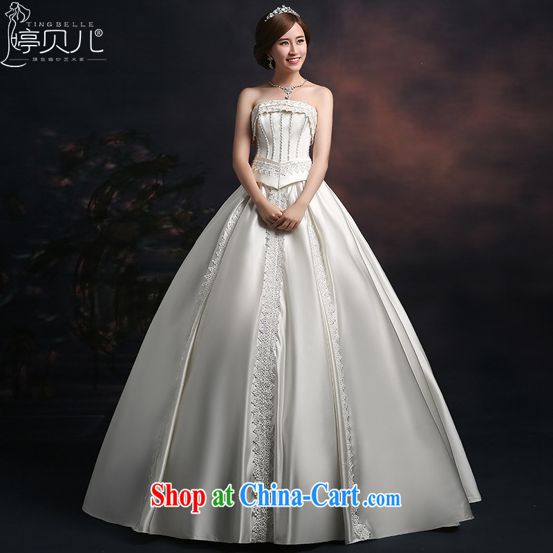 Ting Beverly wedding dresses 2015 new wedding autumn Korean fashion graphics thin beauty wedding dresses tied with the code with white XXL