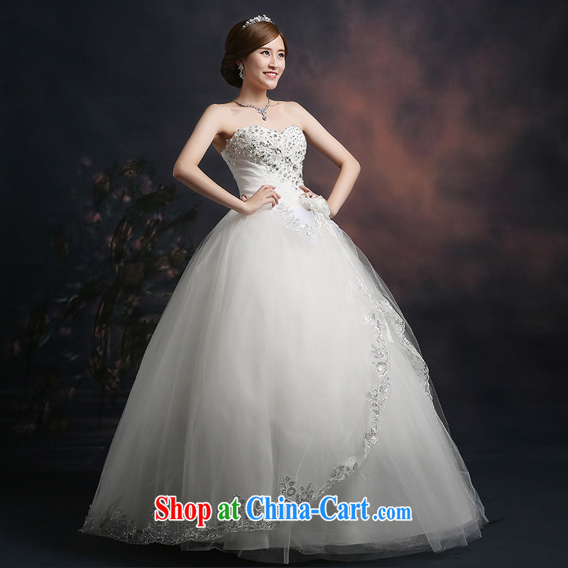 Ting Beverly 2015 new Wedding Video thin beauty autumn Korean wiped his chest wedding dresses wood drill large code tie-in with white XXL Ting, Beverly (tingbeier), online shopping