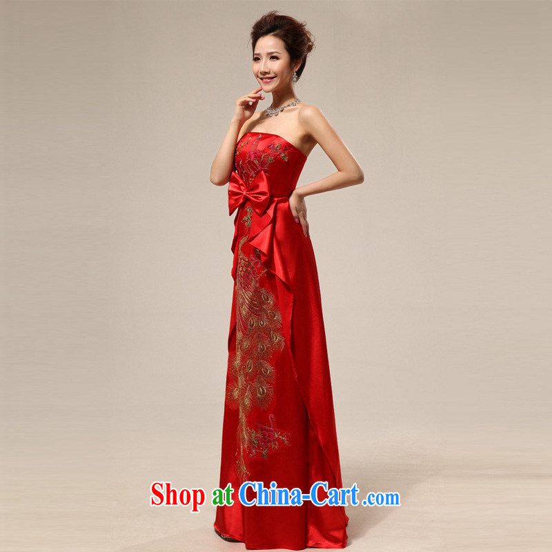 light at the pregnant women dress uniform toast embroidery peony flowers Phoenix wedding service CTX LF 20 red XXL, shallow end, shopping on the Internet