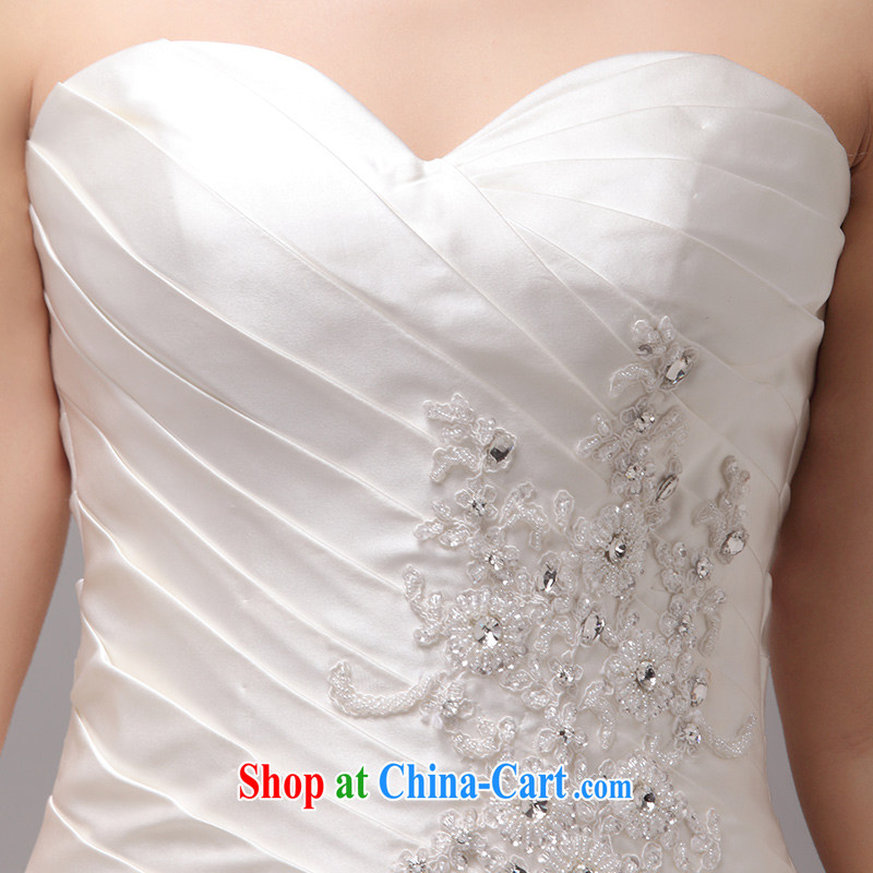 MSLover Korean sweet temperament Princess bride's heart-shaped bare chest lace beauty graphics thin line tied to a wedding 0030 m White tailored products (MSLOVER), and, on-line shopping