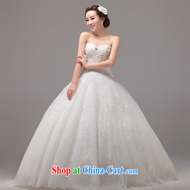 MSLover, Japan, and South Korea wedding style Beauty Chest bare staple-ju-Princess skirts swing Bride with tie-wedding 0036 m White tailored products (MSLOVER), and, on-line shopping