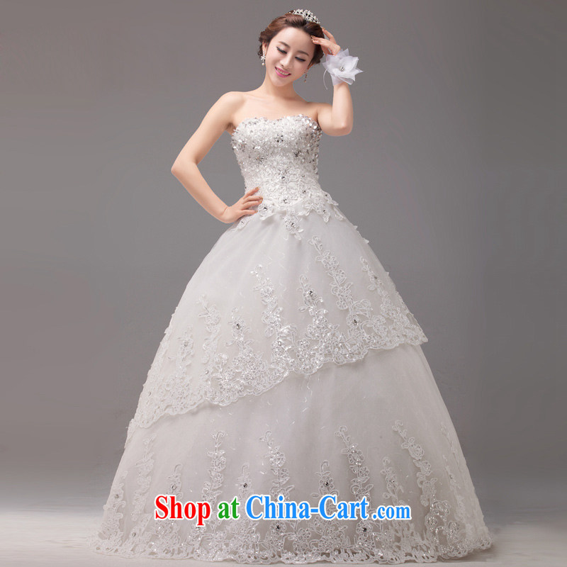 MSLover new Korean bridal wedding manually staple pearl cultivation video thin aura, lace-wiped off his chest to tie wedding 2259 m White tailored products (MSLOVER), and, on-line shopping