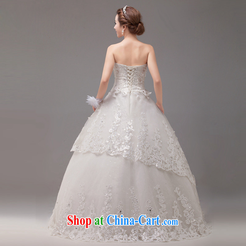 MSLover new Korean bridal wedding manually staple pearl cultivation video thin aura, lace-wiped off his chest to tie wedding 2259 m White tailored products (MSLOVER), and, on-line shopping
