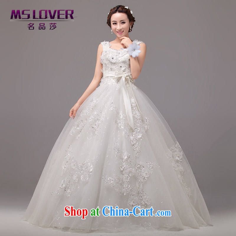 The MSLover skirt with ultra-tents to align with Korean-style elegant shoulders beauty style wedding dream parent-child bride's wedding 2260 m White tailored