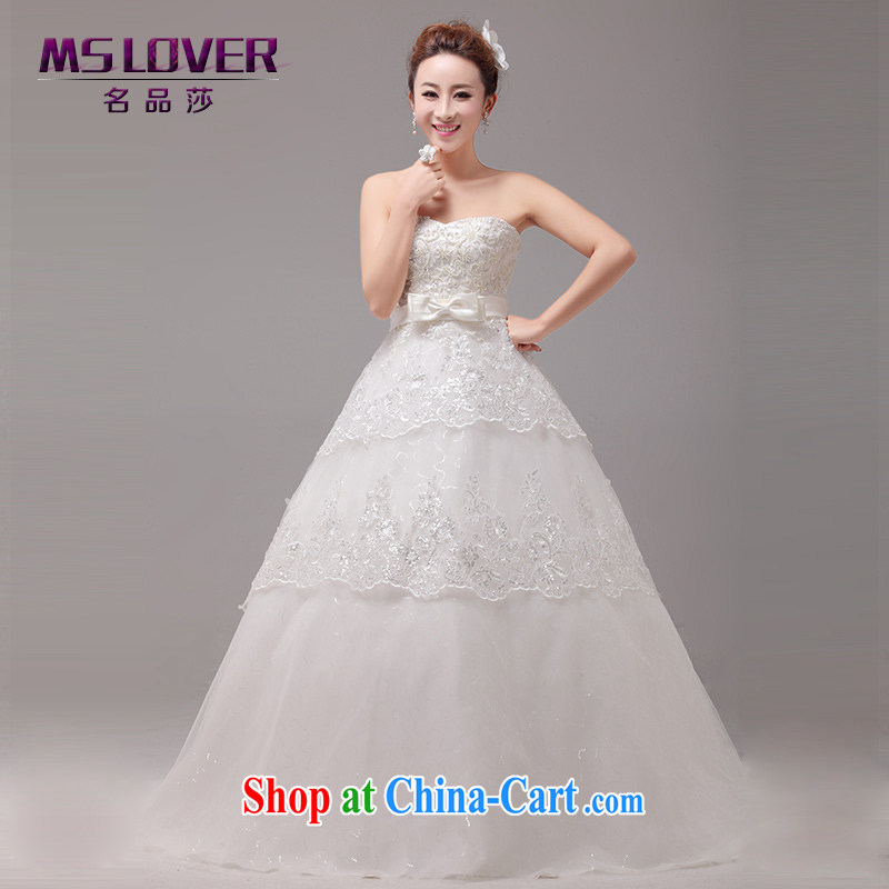 MSLover new style graphics thin Korean high-waist pregnant women wedding beauty with a strap bridal lace bare chest wedding 2261 white tailored