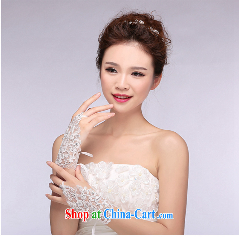 Hi Ka-hi 2014 new bridal gloves white lace short strap wedding leak mittens NS 06, hi, hi, shopping on the Internet