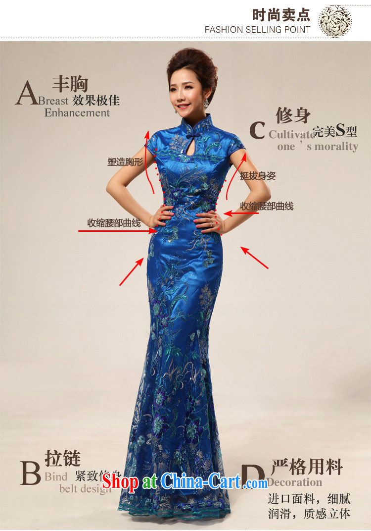 light at the retro marriage ceremonies improved cheongsam hospitality service ceremonial dress CTX cheongsam dress 67 blue XXL pictures, price, brand platters! Elections are good character, the national distribution, so why buy now enjoy more preferential! Health
