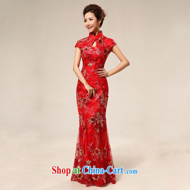 light at the bride's wedding dresses skirt stylish improved lace retro red CTX QP 64 red XXL, shallow end, shopping on the Internet