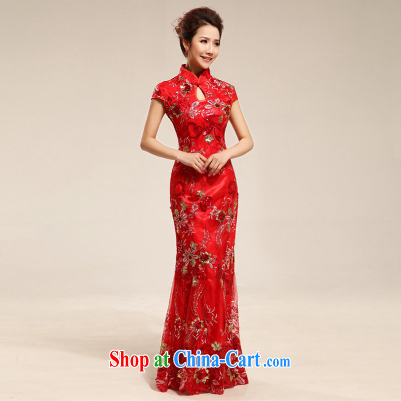 light at the bride's wedding dresses skirt stylish improved lace retro red CTX QP 64 red XXL, shallow end, shopping on the Internet