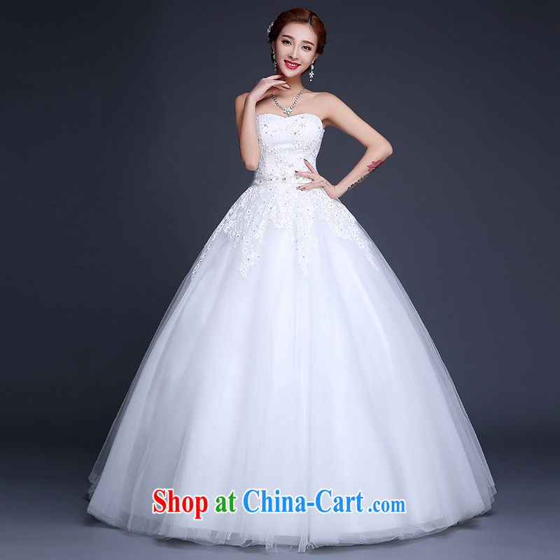 Qi wei summer 2015 new wedding dresses upscale bridal new Korean version with graphics thin Mary Magdalene Beauty Chest strap the code retro wood drill white XXL, Qi wei (QI WAVE), online shopping