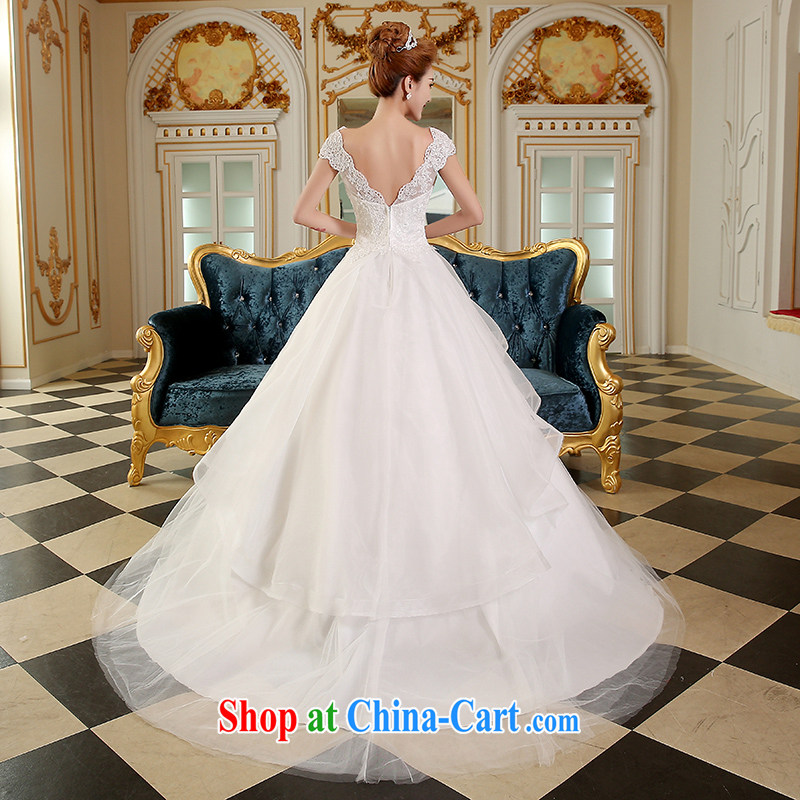 Qi wei wedding dresses 2015 new summer new Wedding Video thin bride-tail wedding deep V stylish Korean tail with white XXL, Qi wei (QI WAVE), online shopping