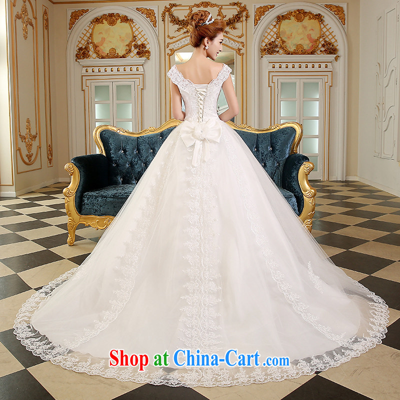 Qi wei wedding dresses shoulders new, summer 2015 new stylish Korean brides-tail beauty graphics thin lace the code strap drill white XXL, Qi wei (QI WAVE), online shopping
