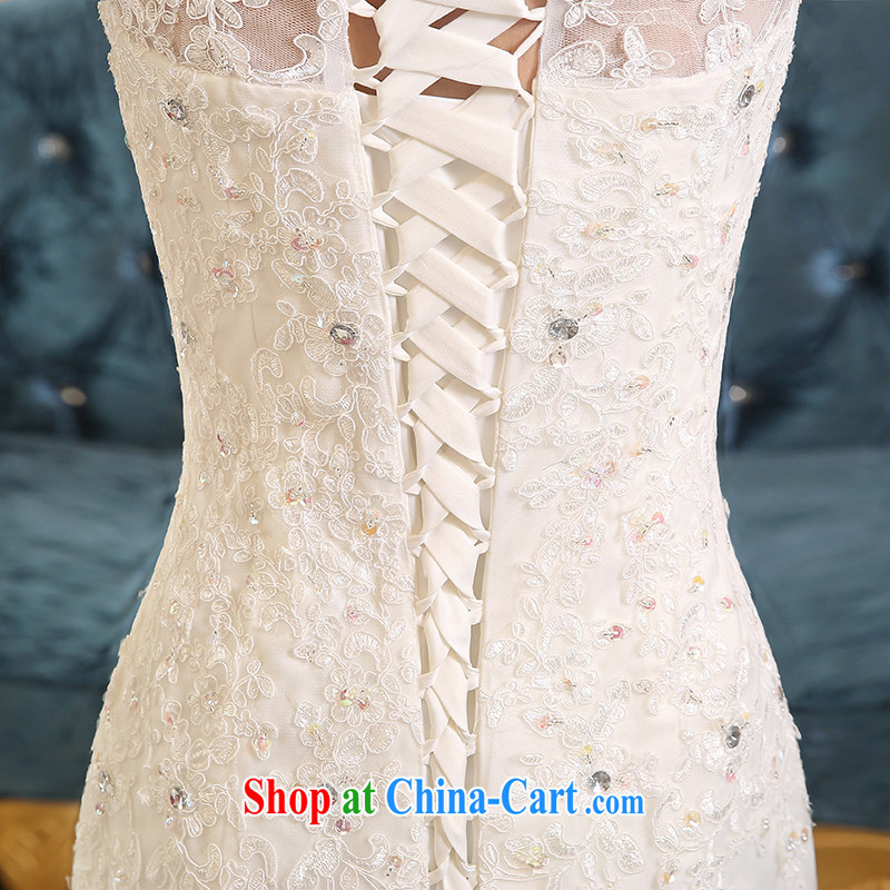 Qi wei bridal wedding dresses shoulders new, summer 2015 new stylish Korean crowsfoot cultivating high-tail tied with the code inserts drill white XXL Qi, Ms Audrey EU Yuet-mee, QI WAVE), online shopping