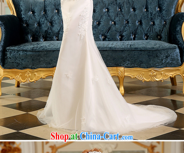 Wei Qi 2015 spring and summer new stylish Korean version cultivating a bare shoulders chest collar lace shoulders crowsfoot tail wedding dresses white XXL pictures, price, brand platters! Elections are good character, the national distribution, so why buy now enjoy more preferential! Health