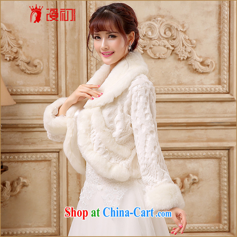 Early definition 2015 bridal wedding shawls winter wedding small, shoulder winter wedding warm jacket high-emulation rabbit hair shawl white are code, diffuse, and shopping on the Internet
