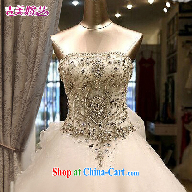 Jimmy married arts and wedding dresses 2015 new Korean version wiped his chest graphics thin Crystal Diamond tail 7660 bridal wedding 1M tail XXL, Jimmy married arts, shopping on the Internet