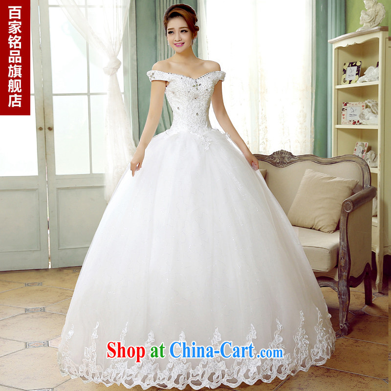 wedding dresses the manually insert drill new 2015 fashion a shoulder Korean Princess package shoulder fall and winter, wedding packages throughout the white made size 5 - 7 day shipping