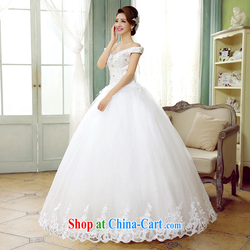wedding dresses the manually insert drill new 2015 fashion the Field shoulder Korean Princess package shoulder fall and winter, wedding packages throughout the white made size 5 - 7 Day Shipping, 100 Ka-ming, and shopping on the Internet