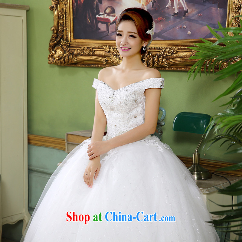 wedding dresses the manually insert drill new 2015 fashion the Field shoulder Korean Princess package shoulder fall and winter, wedding packages throughout the white made size 5 - 7 Day Shipping, 100 Ka-ming, and shopping on the Internet