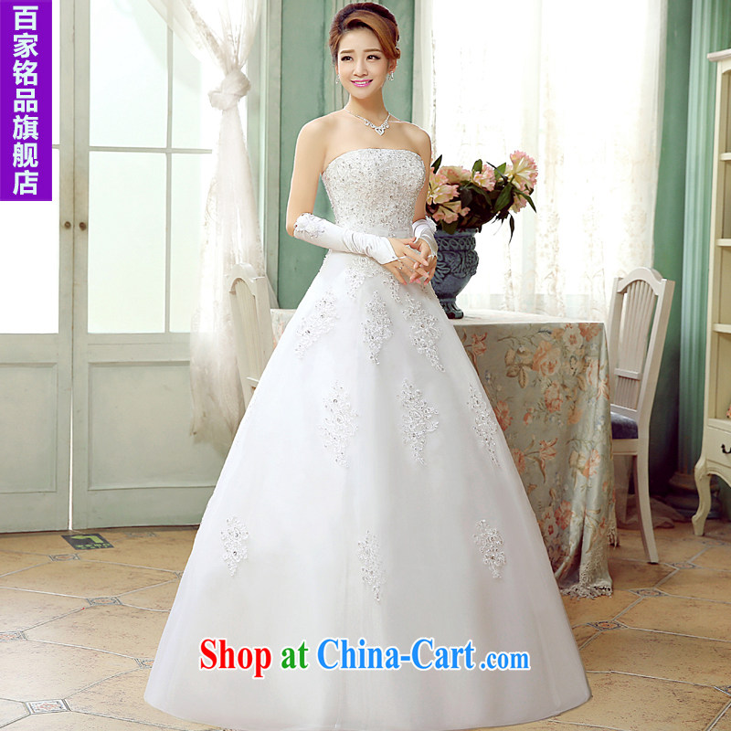 Wedding white summer 2015 new Korean sweet wood drill erase chest bridal with Princess lace straps A field dress with wedding and discount national package mail white XL