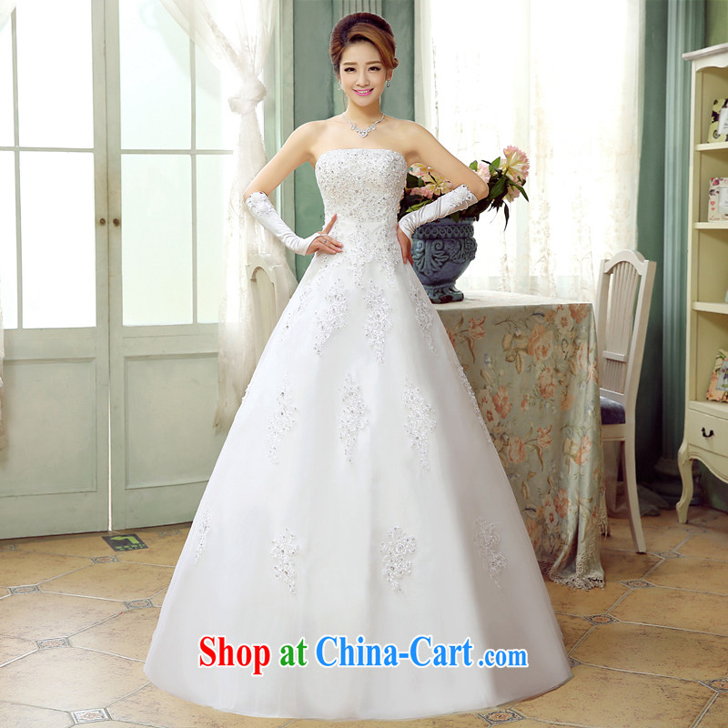 Wedding white summer 2015 new Korean sweet wood drill erase chest bridal with Princess lace straps A field dress with wedding and discount national package mail white XL, 100 Ka-ming, and shopping on the Internet