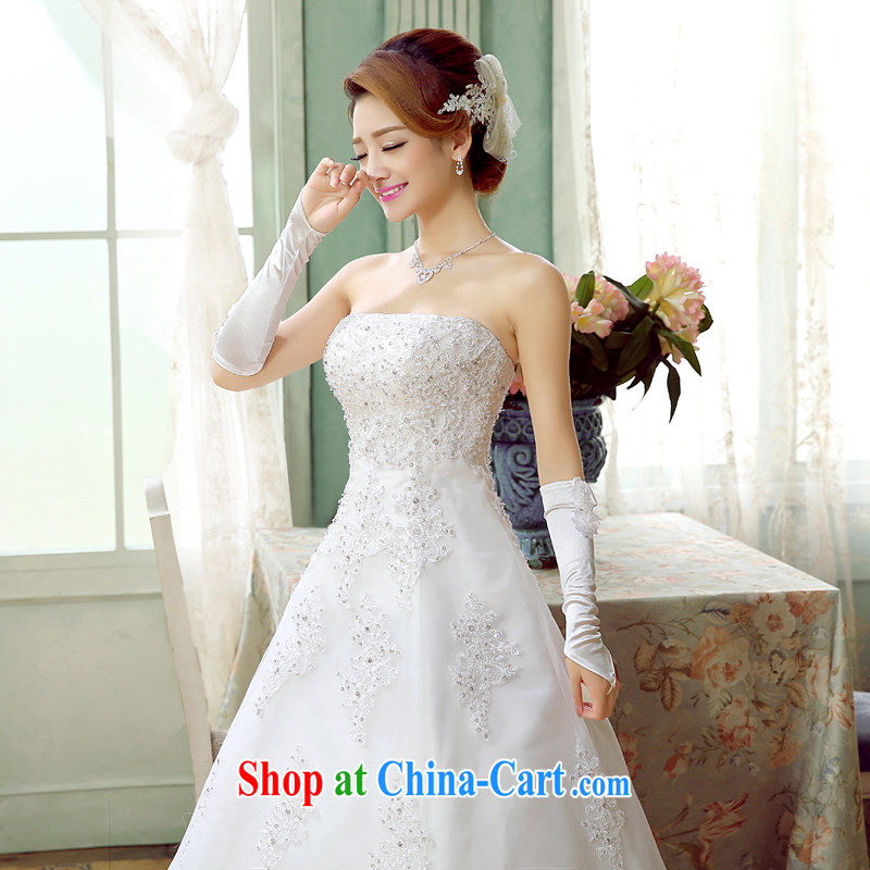 Wedding white summer 2015 new Korean sweet wood drill erase chest bridal with Princess lace straps A field dress with wedding and discount national package mail white XL, 100 Ka-ming, and shopping on the Internet