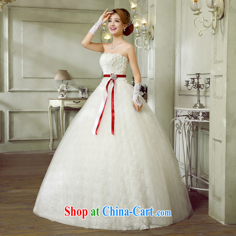 Wedding white romantic Rose petals 2015 new stylish sweet flowers bridal beauty the waist graphics thin wiped his chest, wedding dresses national package mail white Custom size 7 Day Shipping, 100 Ka-ming, and shopping on the Internet