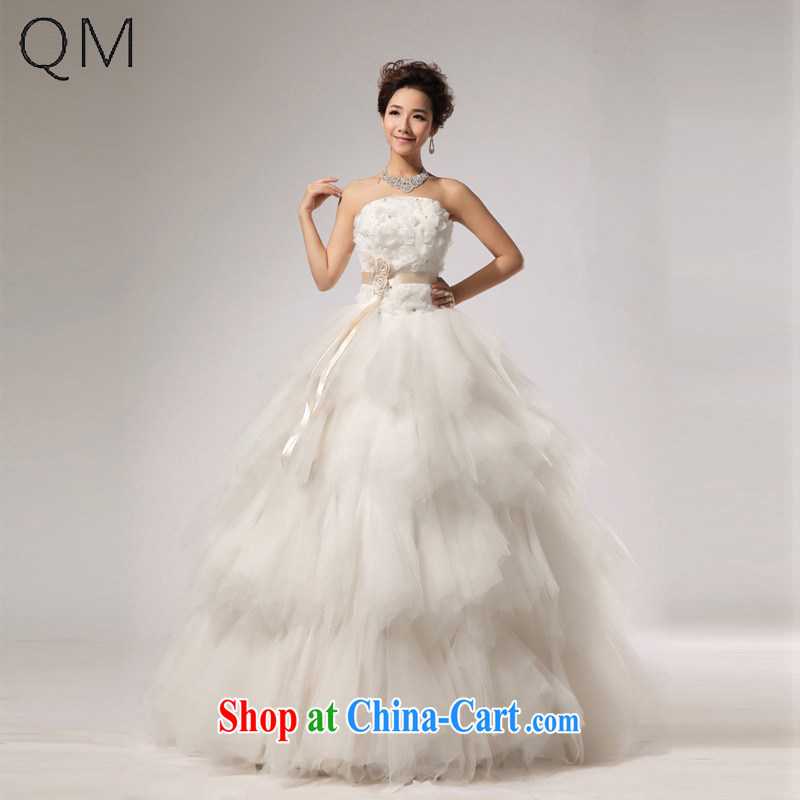 Light _at the end_ QM VERY WANG retro elegant sweet bride wiped his chest stylish wedding CTX HS 268 meters white XXL