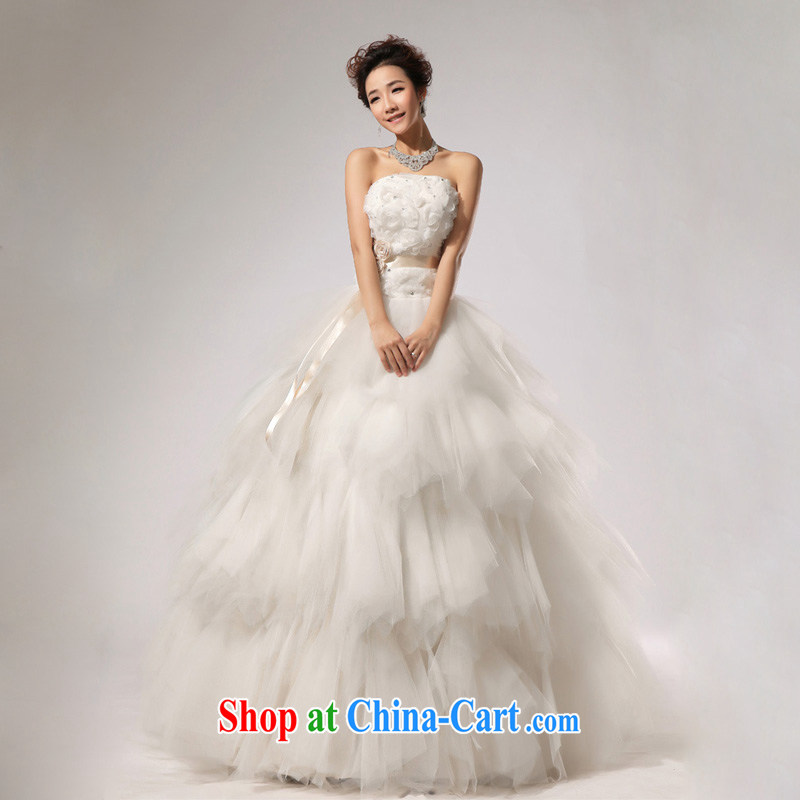 Light (at the end) QM VERY WANG retro elegant sweet bride wiped his chest stylish wedding CTX HS 268 meters white XXL, shallow end, shopping on the Internet