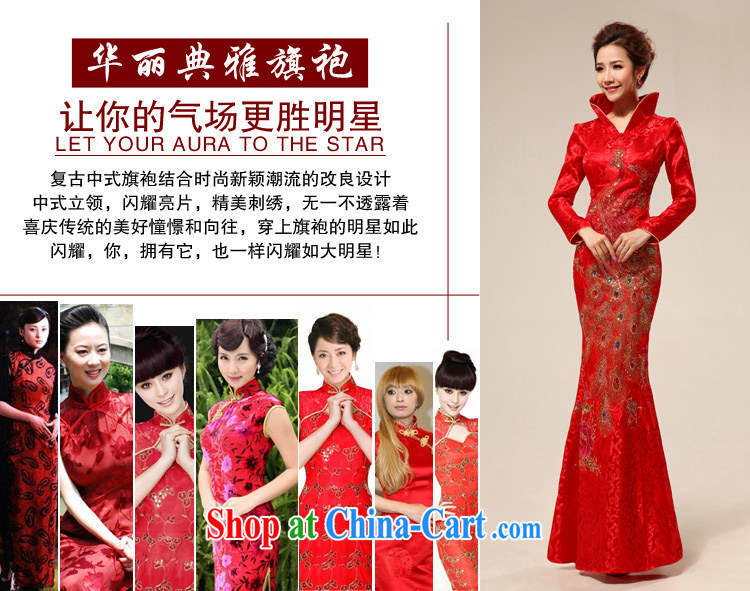 Light (at the end QM) red retro style improved lace Long-Sleeve bridal wedding dresses CTX QP 69 red XXL pictures, price, brand platters! Elections are good character, the national distribution, so why buy now enjoy more preferential! Health