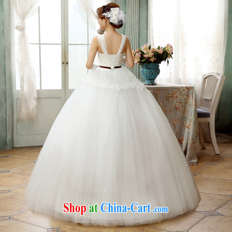 2015 new Korean wedding with graphics thin Korean simple bow tie a shoulder Deep V collar with tie bridal wedding dresses new products bundle mail white Custom size 7 Day Shipping, 100 Ka-ming, and shopping on the Internet