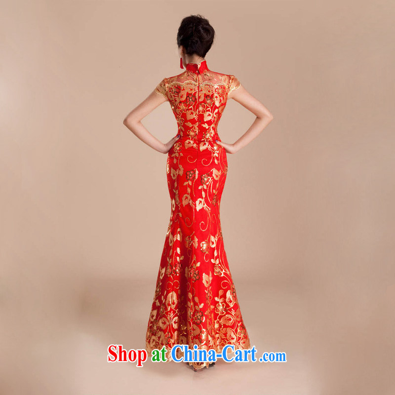 Light (at the end), QM wedding toast serving dresses wedding dress retro crowsfoot long red bridal CTX QP 80 red XXL, shallow end, shopping on the Internet