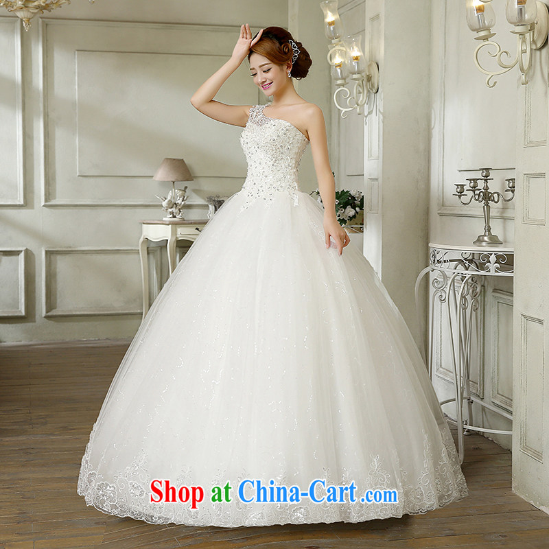 Bridal Suite 2015 new stylish Korean version the code is a single shoulder, bridal Wedding Video thin wiped his chest to tie wedding canopy skirts and package mail promotions white Custom Size 7 Day Shipping, 100 Ka-ming, and shopping on the Internet