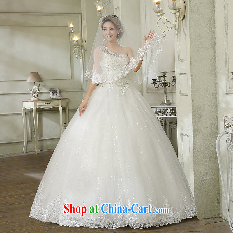 Bridal Suite 2015 new stylish Korean version the code is a single shoulder, bridal Wedding Video thin wiped his chest to tie wedding canopy skirts and package mail promotions white Custom Size 7 Day Shipping, 100 Ka-ming, and shopping on the Internet